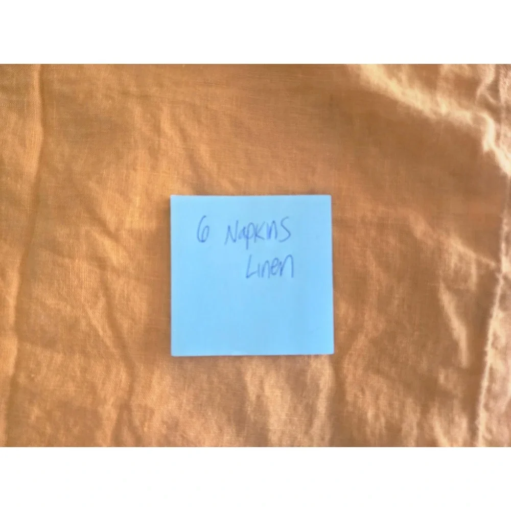 Sur La Table Cloth Napkins Linen Set of 6 Mustard Orange Square